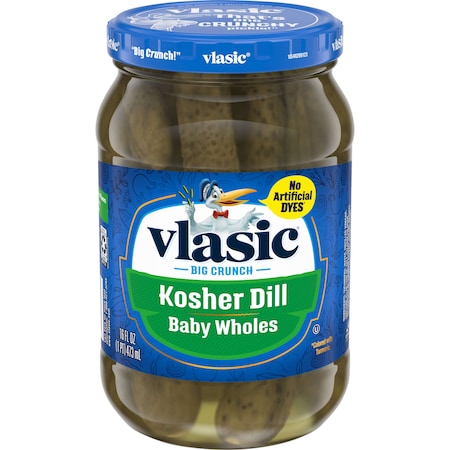 Vlasic Kosher Dill Baby Wholes 16 Fl. Oz., PK12